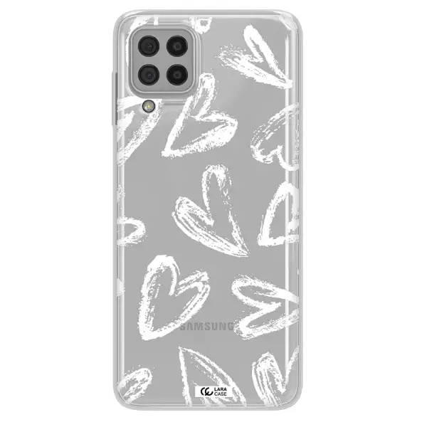 Chalk Hearts Samsung A22 4g Clear TPU Case