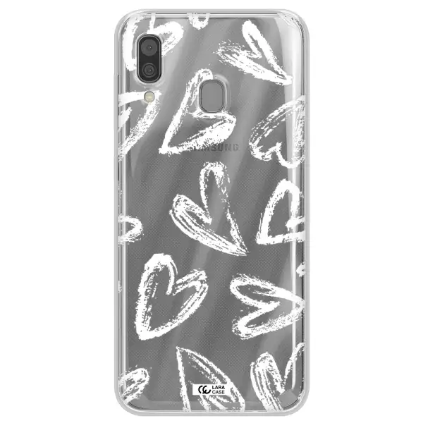 Chalk Hearts Samsung A30 Clear TPU Case