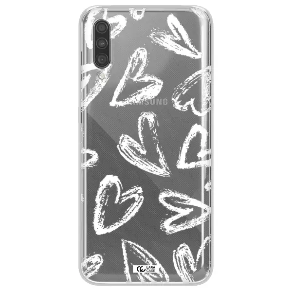 Chalk Hearts Samsung A30S Clear TPU Case