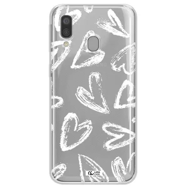 Chalk Hearts Samsung A40 Clear TPU Case