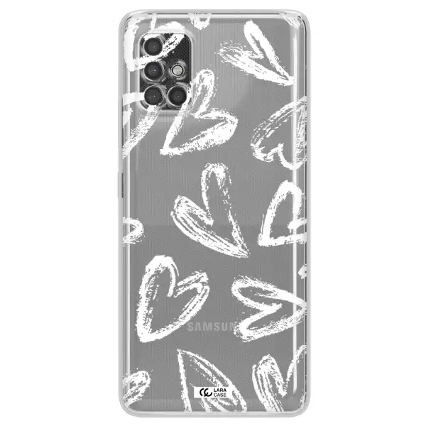 Chalk Hearts Samsung A40S Clear Tpu Case