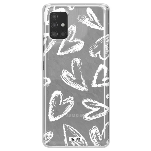 Chalk Hearts Samsung A51 Clear TPU Case