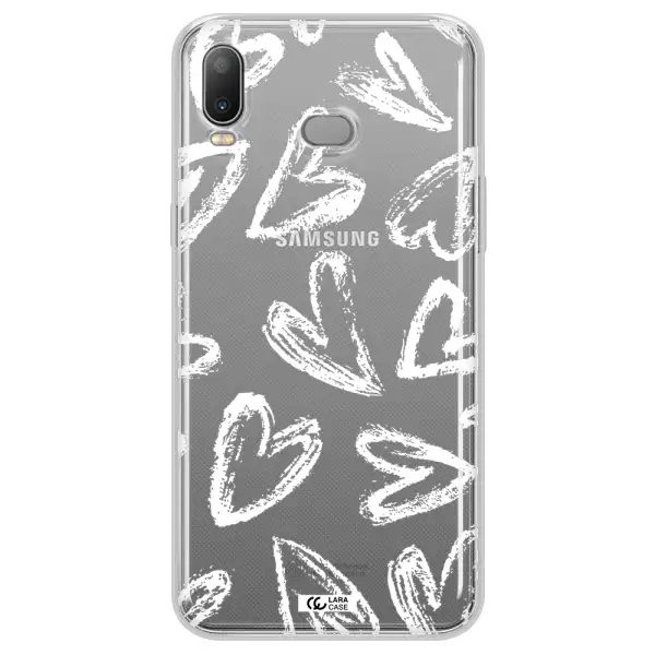Chalk Hearts Samsung A6S Clear TPU Case