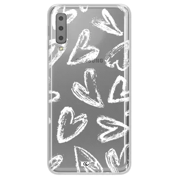 Chalk Hearts Samsung A7 2018 Clear TPU Case