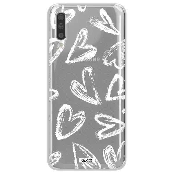 Chalk Hearts Samsung A70S Clear Tpu Case