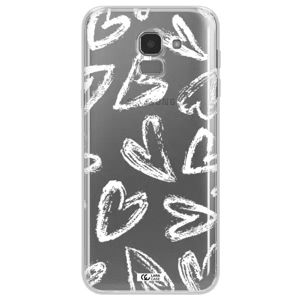 Chalk Hearts Samsung J6 Clear TPU Case
