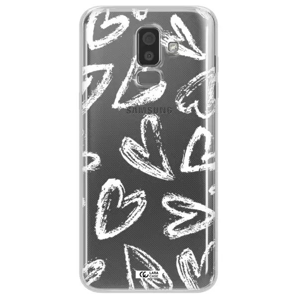 Chalk Hearts Samsung J8 Clear TPU Case
