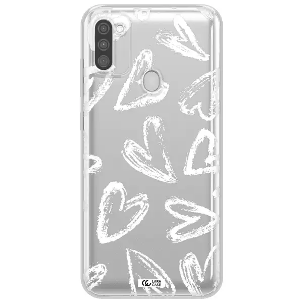 Chalk Hearts Samsung M11 Clear TPU Case