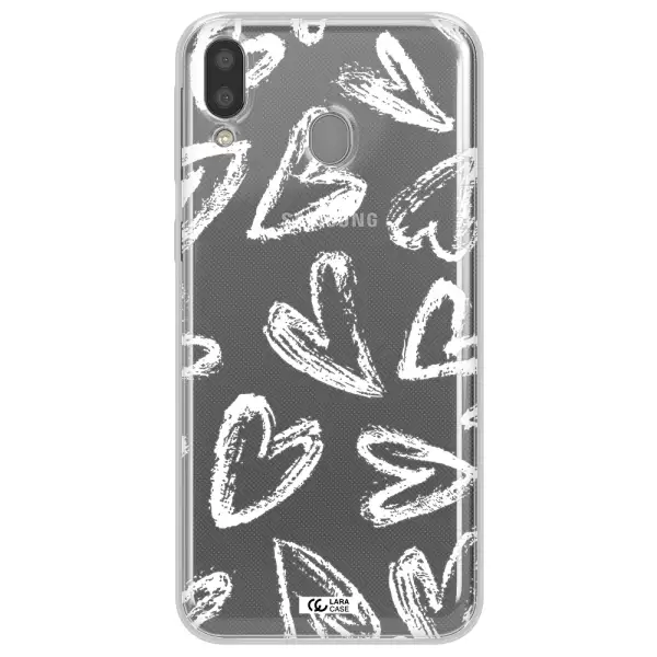 Chalk Hearts Samsung M20 Clear TPU Case