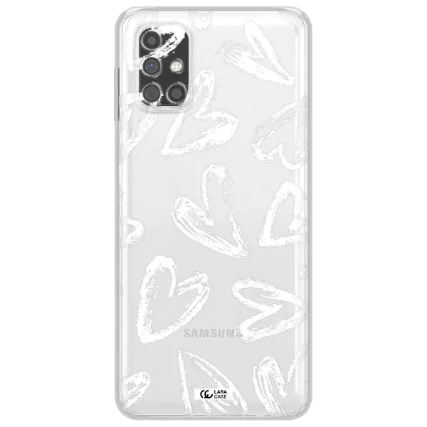 Chalk Hearts Samsung M31S Clear TPU Case