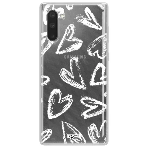 Chalk Hearts Samsung Note 10 Clear TPU Case