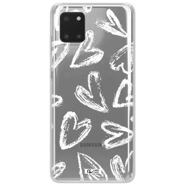 Chalk Hearts Samsung Note 10 Lite Clear TPU Case