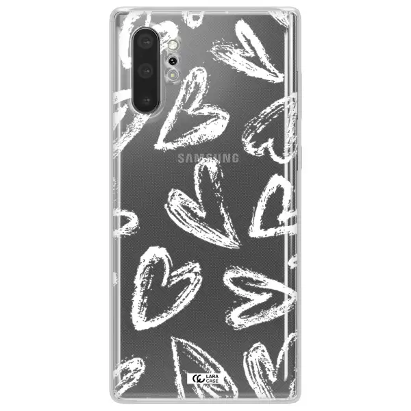Chalk Hearts Samsung Note 10 Plus Clear TPU Case