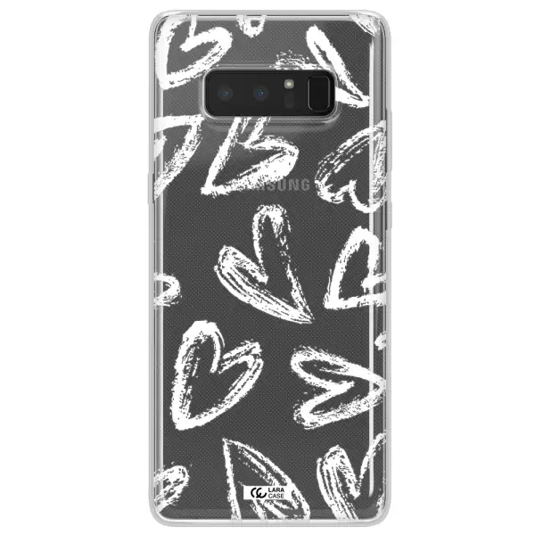 Chalk Hearts Samsung Note 8 Clear TPU Case