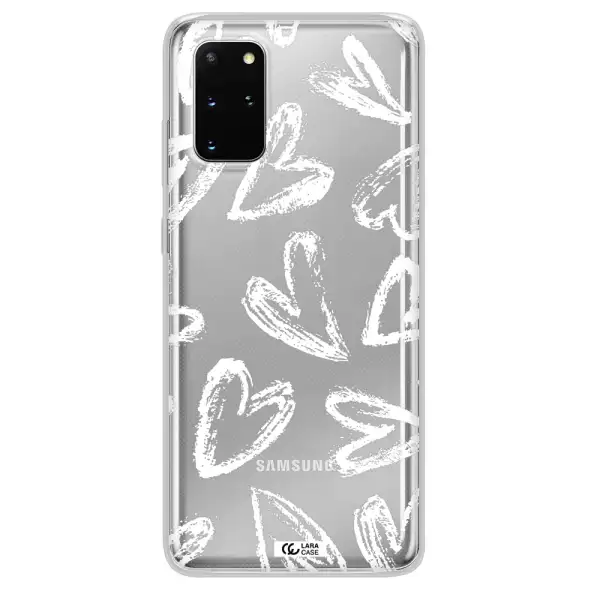 Chalk Hearts Samsung S 20 Plus Clear TPU Case