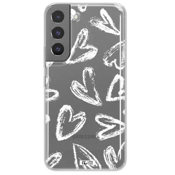 Chalk Hearts Samsung S 22 Plus Clear TPU Case