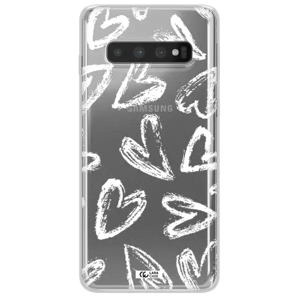 Chalk Hearts Samsung S10 Plus Clear TPU Case