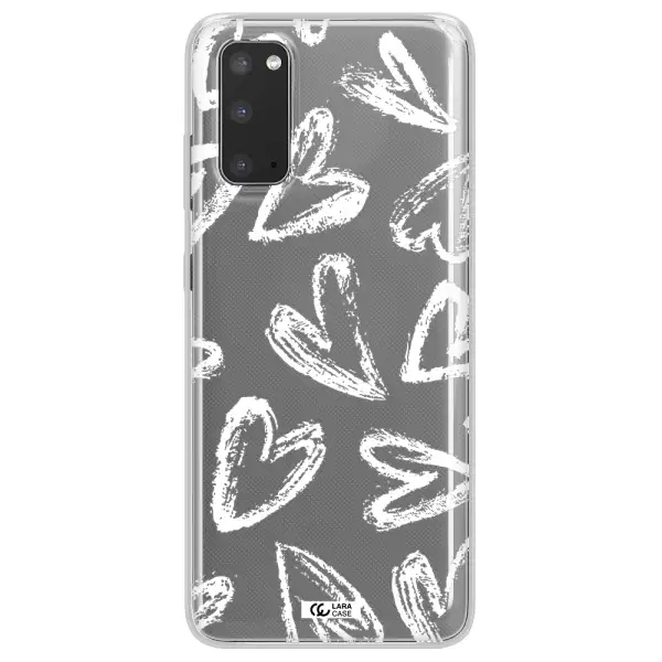 Chalk Hearts Samsung S20 Clear TPU Case