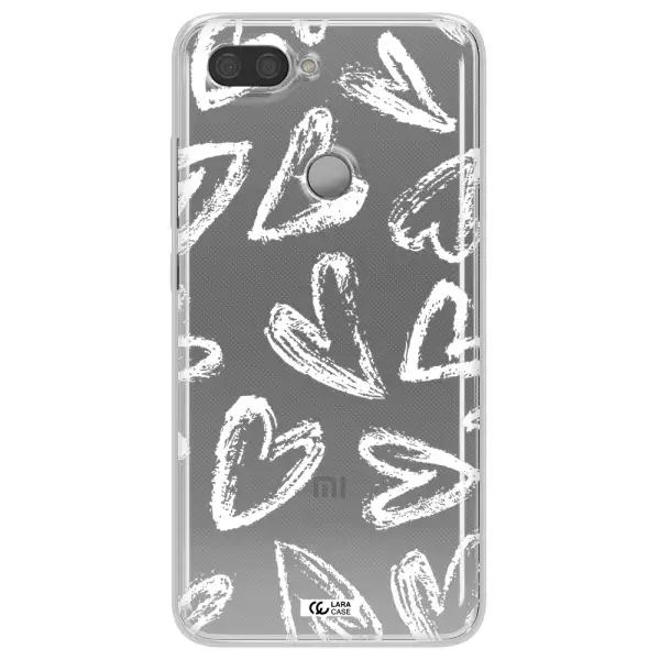 Chalk Hearts Xiaomi Mi 8 Lite Clear TPU Case