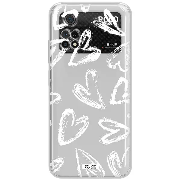 Chalk Hearts Xiaomi Poco M4 Pro 4G Clear Tpu Case