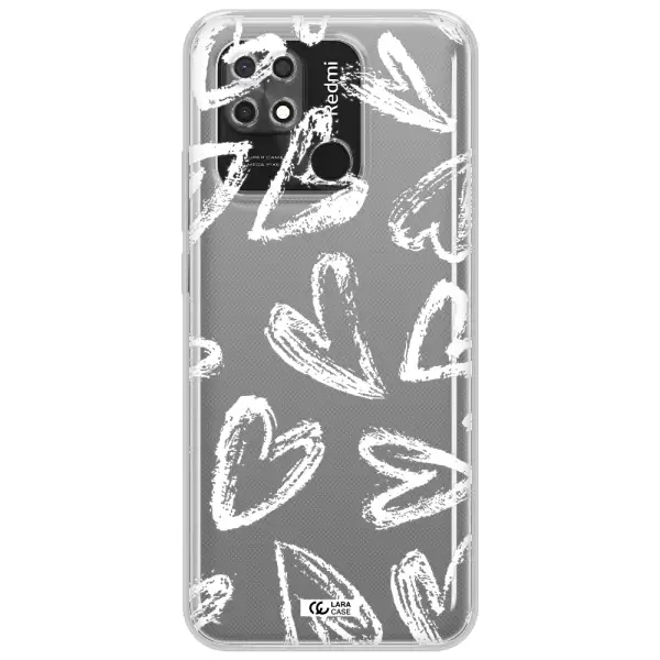 Chalk Hearts Xiaomi Redmi 10C Clear TPU Case