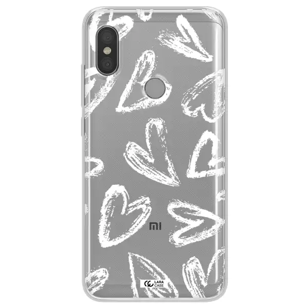 Chalk Hearts Xiaomi Redmi Note 6 Pro Clear TPU Case