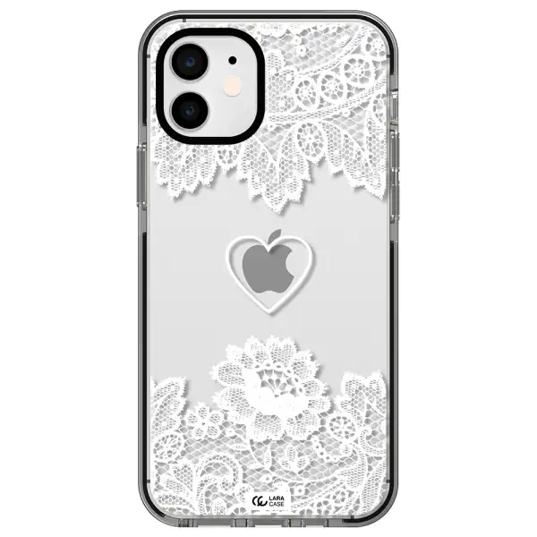 Mandala Heart Apple iPhone 11 impact black border Case