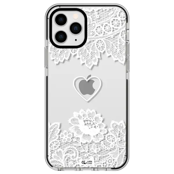 Mandala Heart Apple iPhone 11 pro impact black border Case