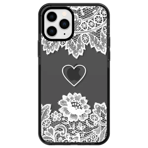 Mandala Heart Apple iPhone 11 pro max impact Smoke Black Case
