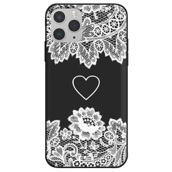 Mandala Heart Apple iPhone 11 pro max Silicone black Case