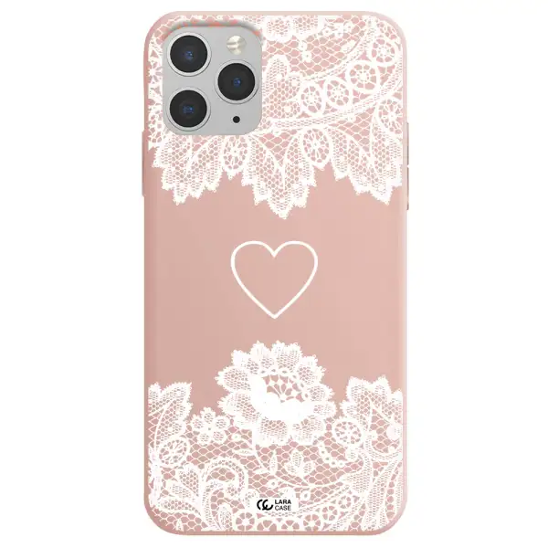 Mandala Heart Apple iPhone 11 pro max Silicone pastel pink Case