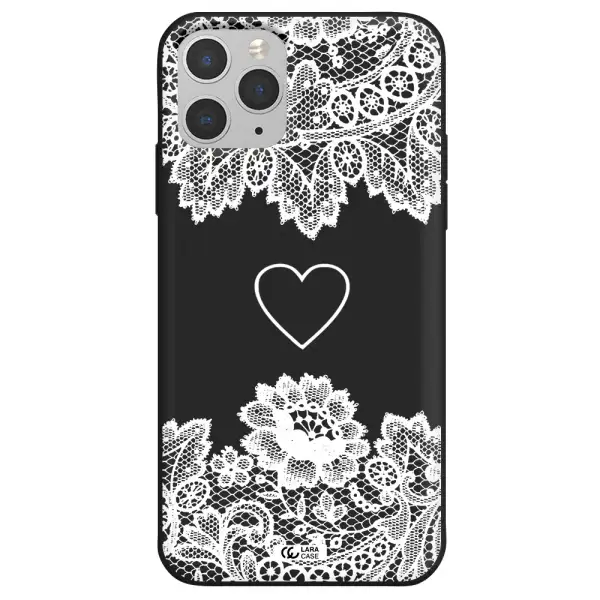 Mandala Heart Apple iPhone 11 pro Silicone black Case