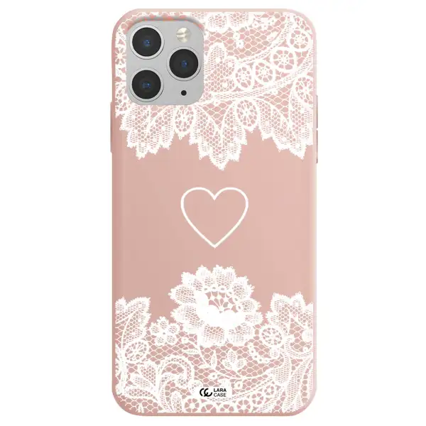Mandala Heart Apple iPhone 11 pro Silicone pastel pink Case