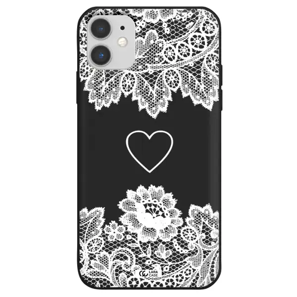 Mandala Heart Apple iPhone 11 Silicone black Case