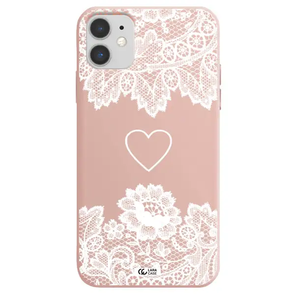 Mandala Heart Apple iPhone 11 Silicone pastel pink Case