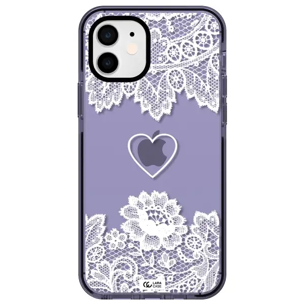 Mandala Heart Apple iPhone 12 impact Lilac Case