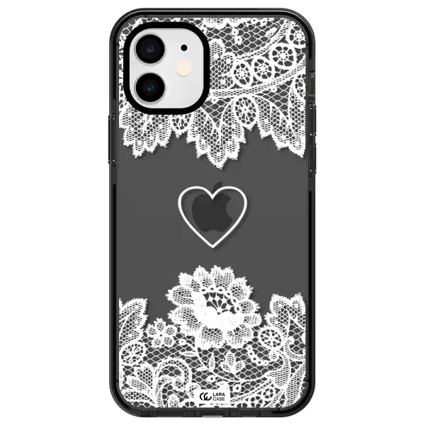 Mandala Heart Apple iPhone 12 impact Smoke Black Case