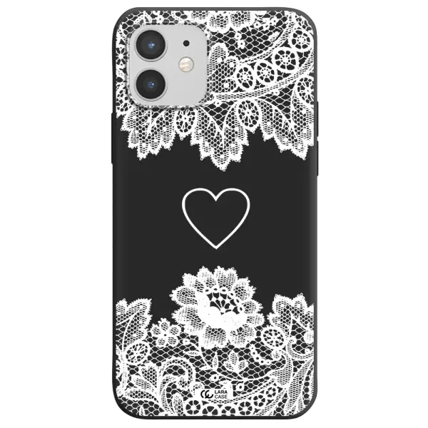 Mandala Heart Apple iPhone 12 mini Silicone black Case