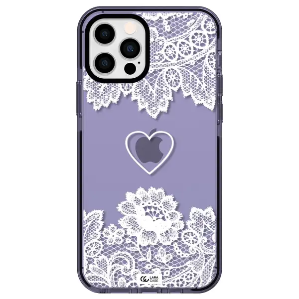 Mandala Heart Apple iPhone 12 pro impact Lilac Case