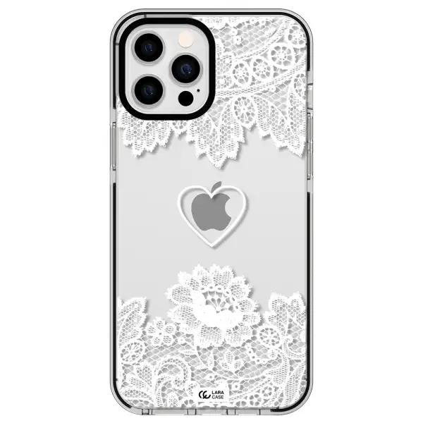 Mandala Heart Apple iPhone 12 pro max impact black border Case