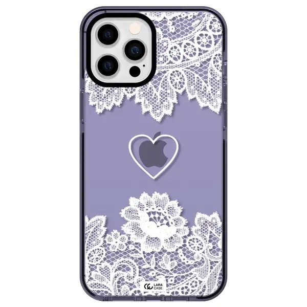 Mandala Heart Apple iPhone 12 pro max impact Lilac Case