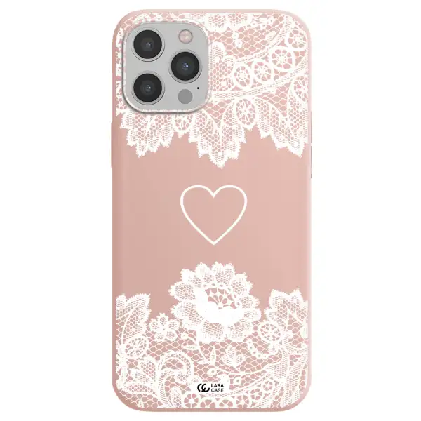 Mandala Heart Apple iPhone 12 pro max Silicone pastel pink Case
