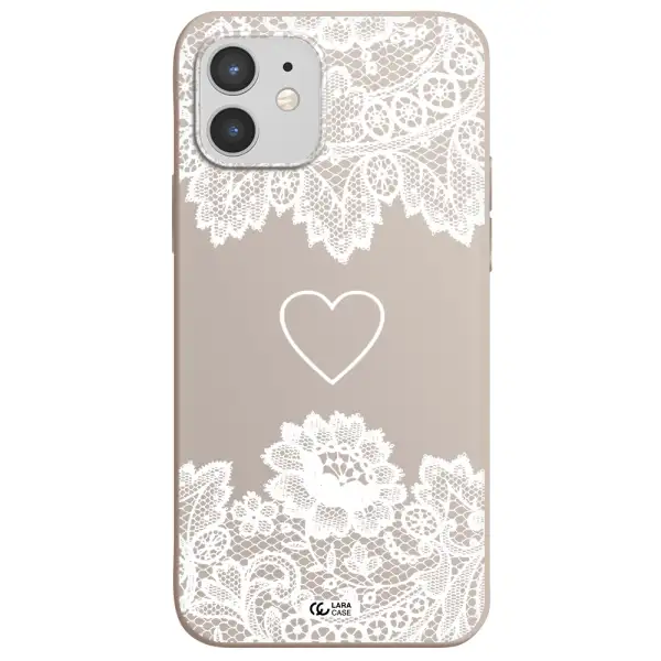 Mandala Heart Apple iPhone 12 Silicone Stone Case