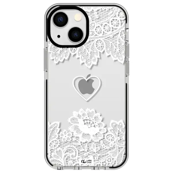 Mandala Heart Apple iPhone 13 mini impact black border Case