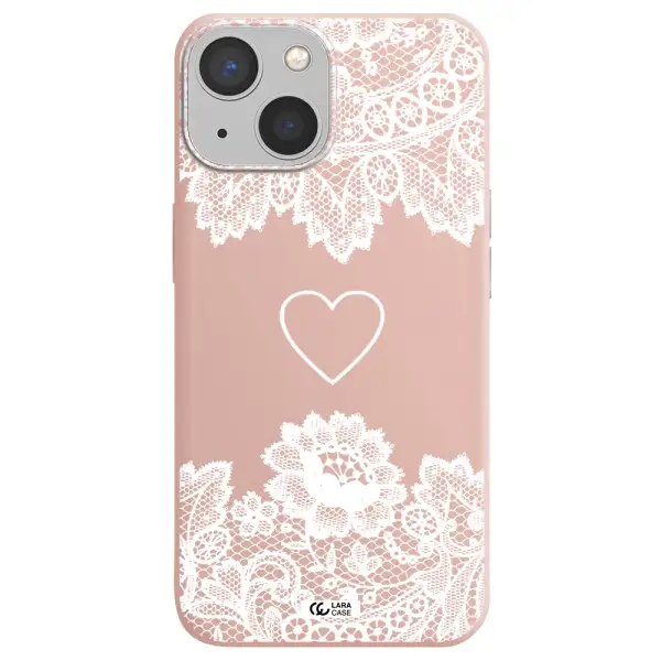 Mandala Heart Apple iPhone 13 mini Silicone pastel pink Case