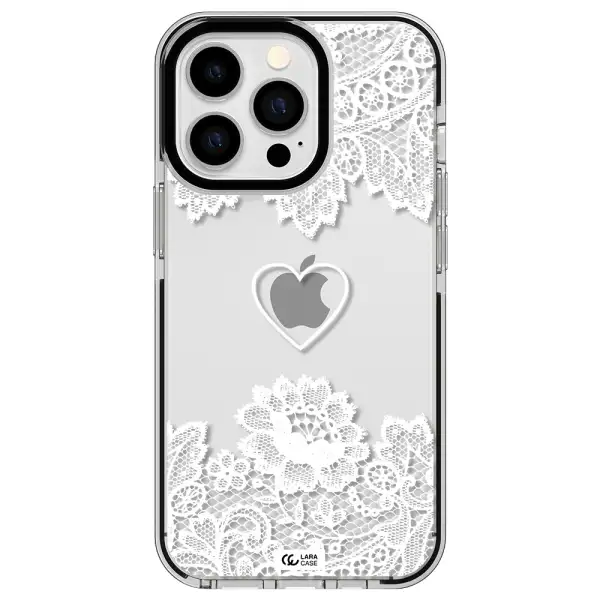 Mandala Heart Apple iPhone 13 Pro impact black border Case