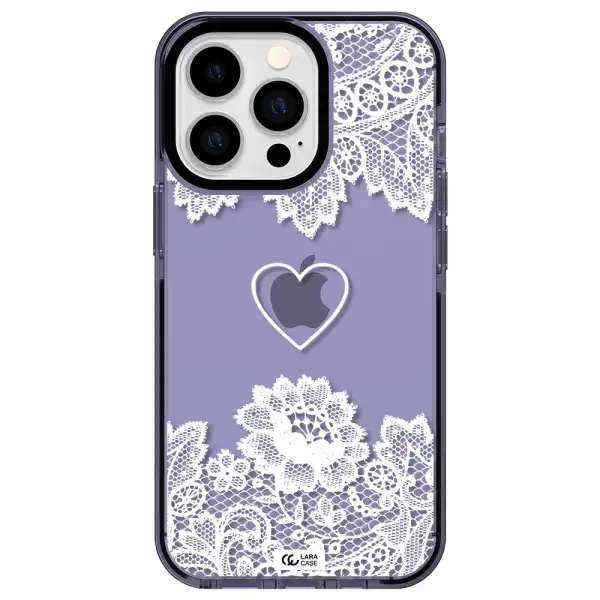 Mandala Heart Apple iPhone 13 Pro impact Lilac Case