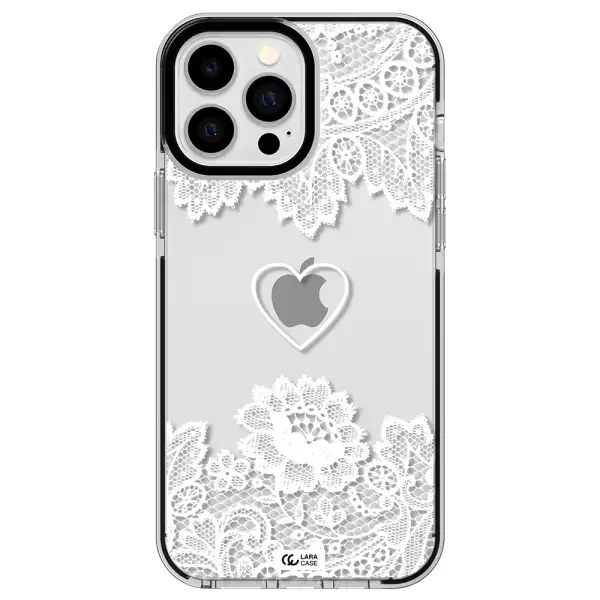 Mandala Heart Apple iPhone 13 Pro Max impact black border Case