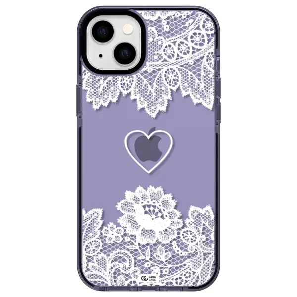 Mandala Heart Apple iPhone 14 plus impact Lilac Case
