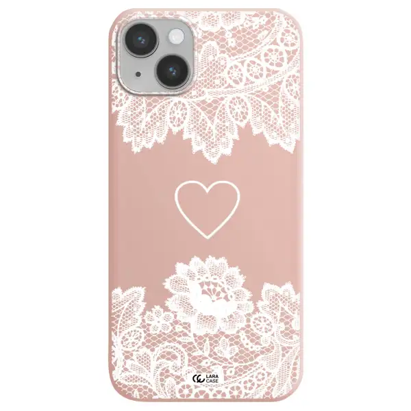 Mandala Heart Apple iPhone 14 plus Silicone pastel pink Case